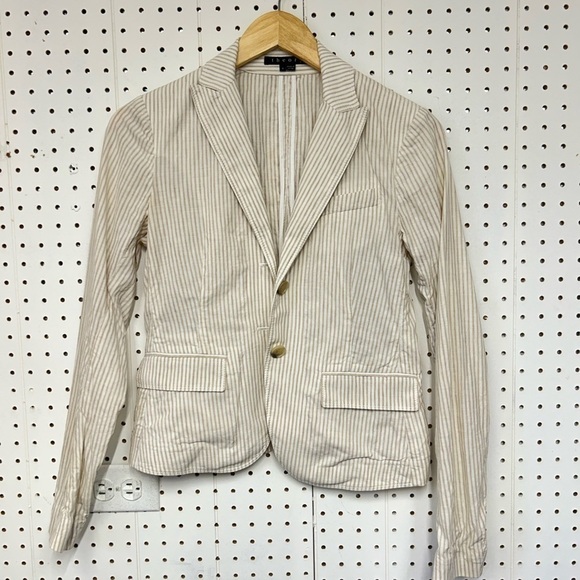 Theory Striped Beige Blazer - Picture 1 of 5